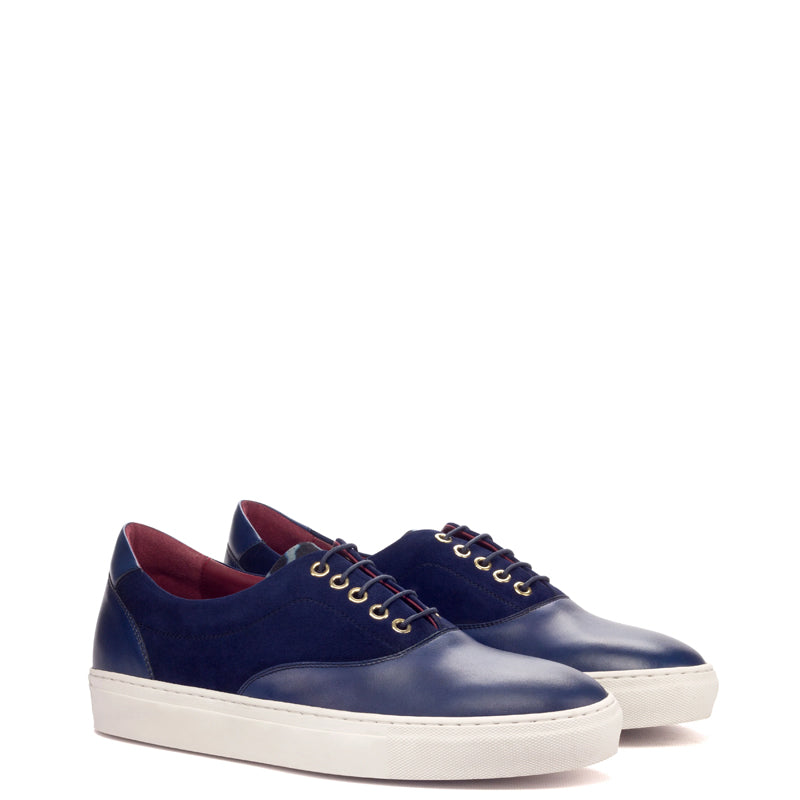 Men Suede Handmade Comfort Blue Sneaker