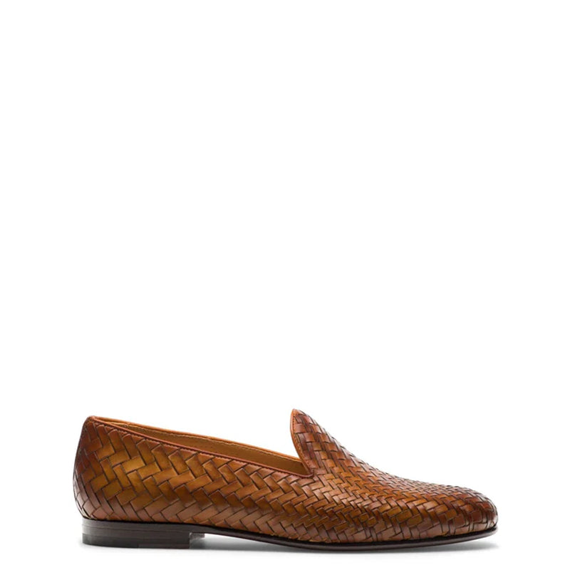 Men Textured Round Toe Leather Loafer