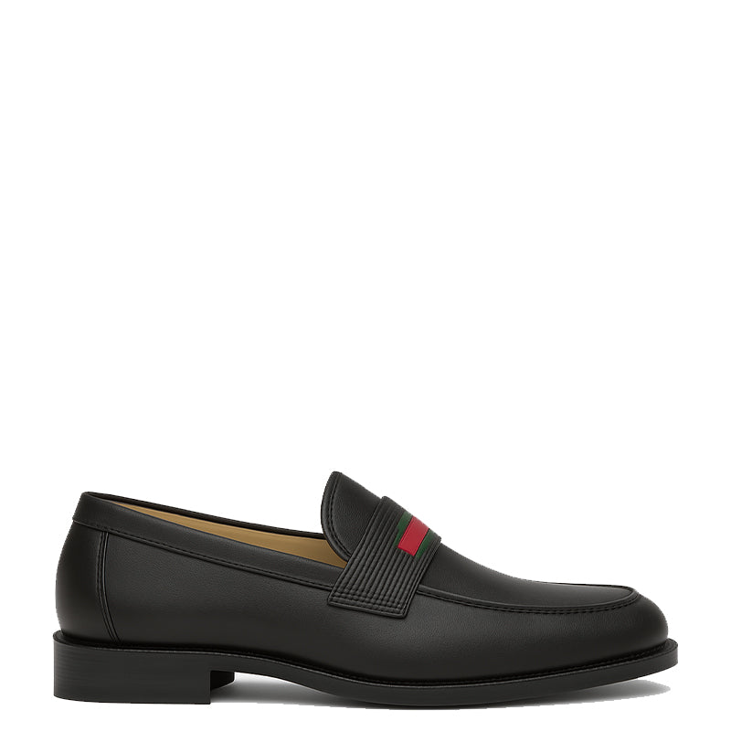 Genuine Suede Spikes Casual Loafer Black