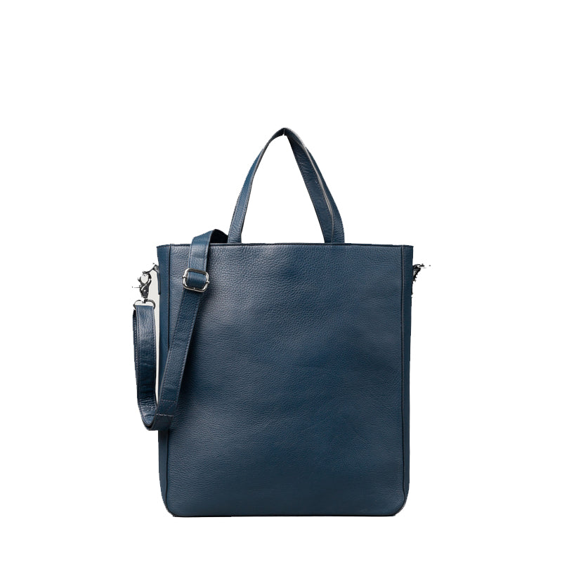 The Poet Leather Tote Blue Bag