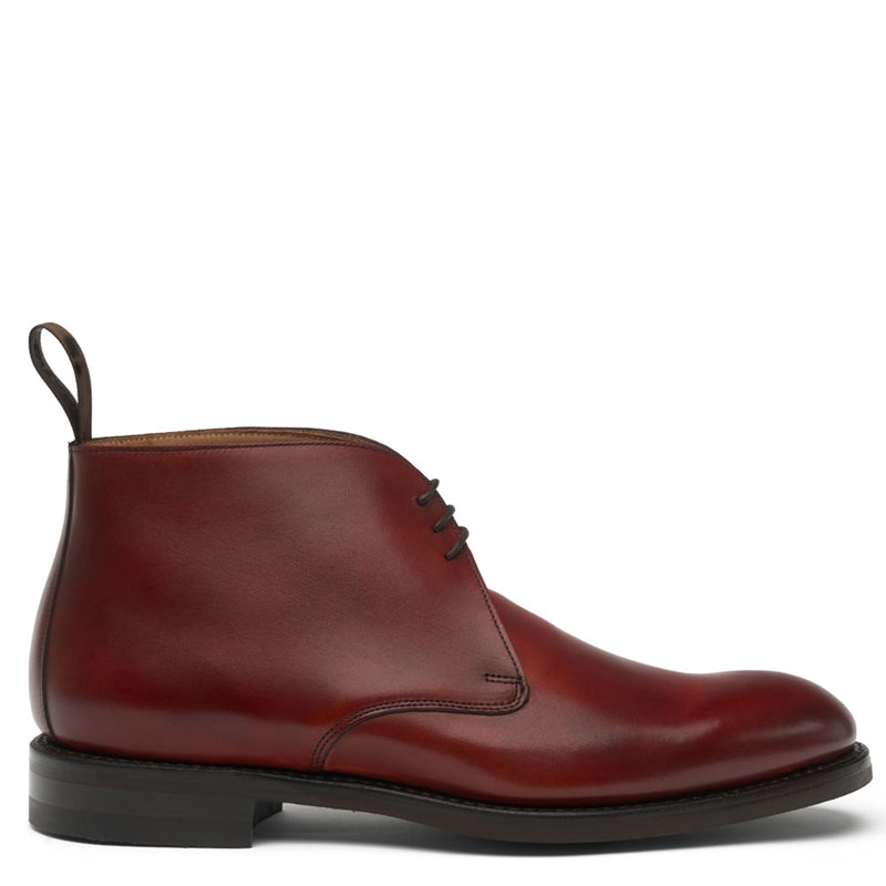 Polished Shiny Leather Chukkas Boot Burgundy
