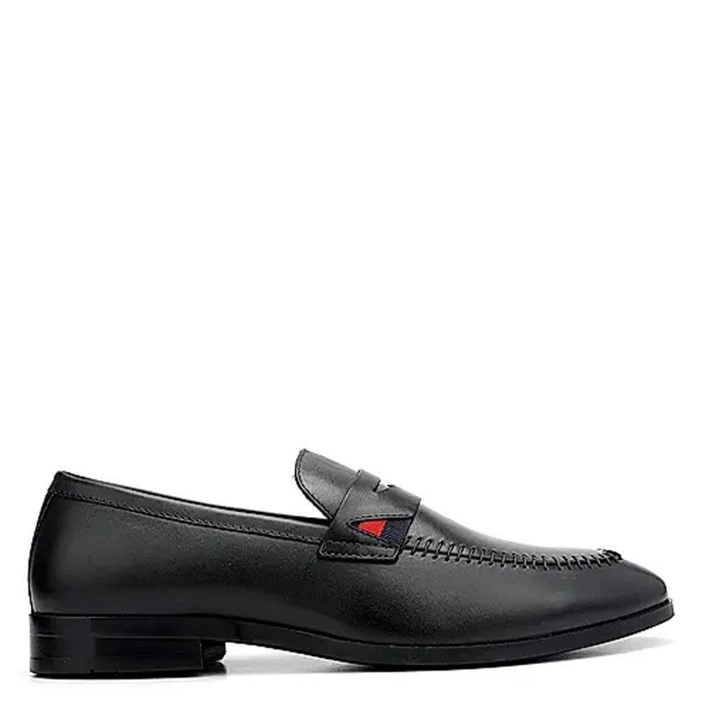 Plain Polished Leather Formal Black Loafer