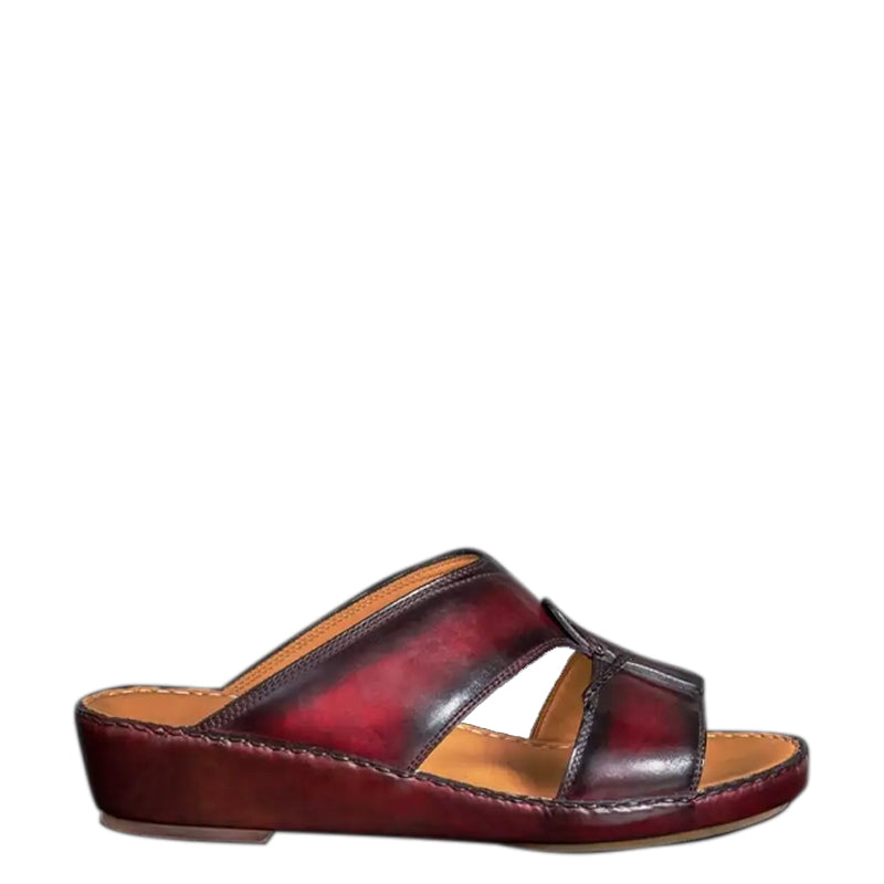 Luxury Handmade Leather Arabic Burgundy Sandal