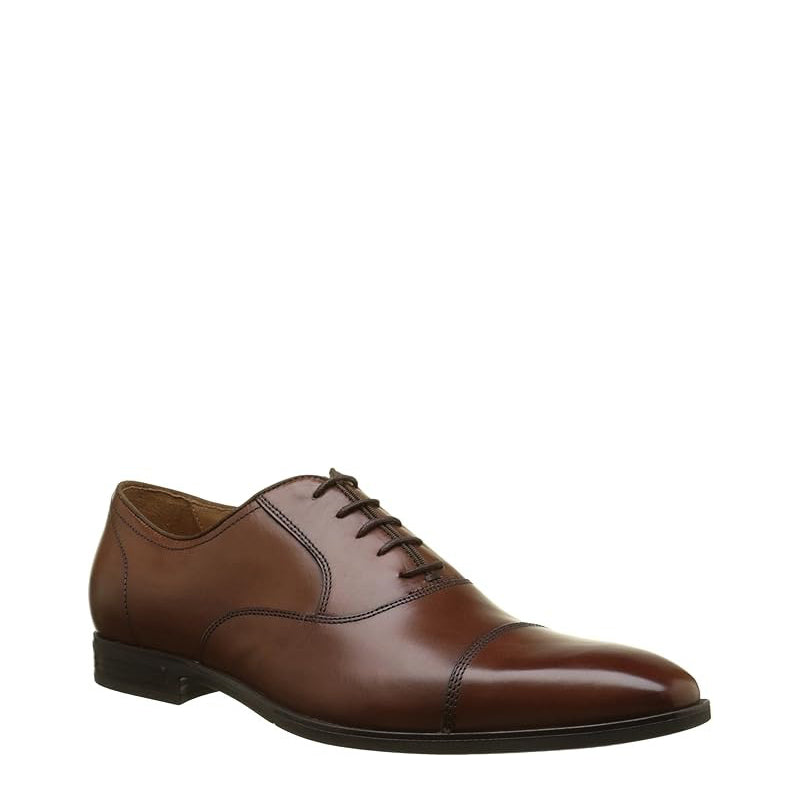 Men Solid Leather Lace-Up Oxford Shoes