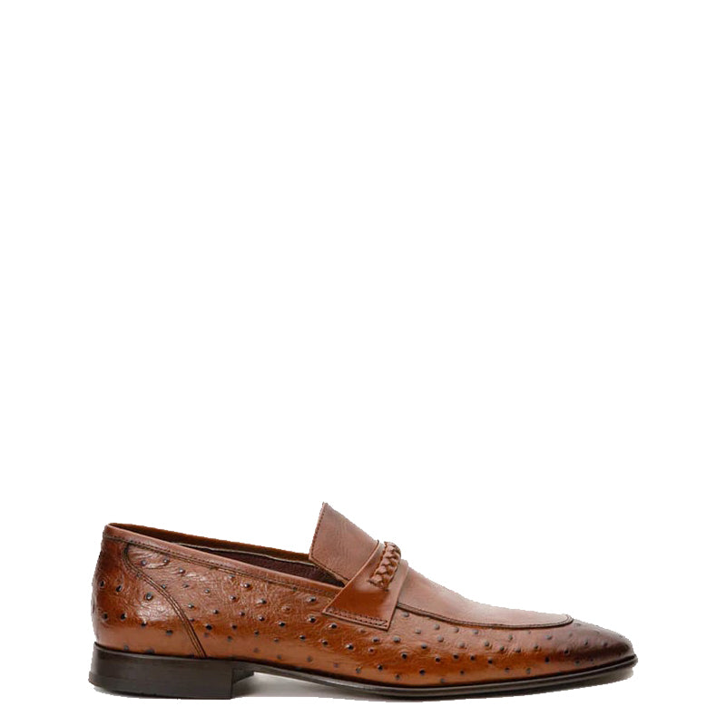 Brown Leather Dress Loafer Men Shoe