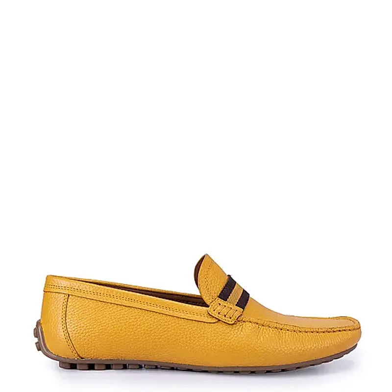 Premium Handmade Leather Moccasins Formal Yellow Loafer