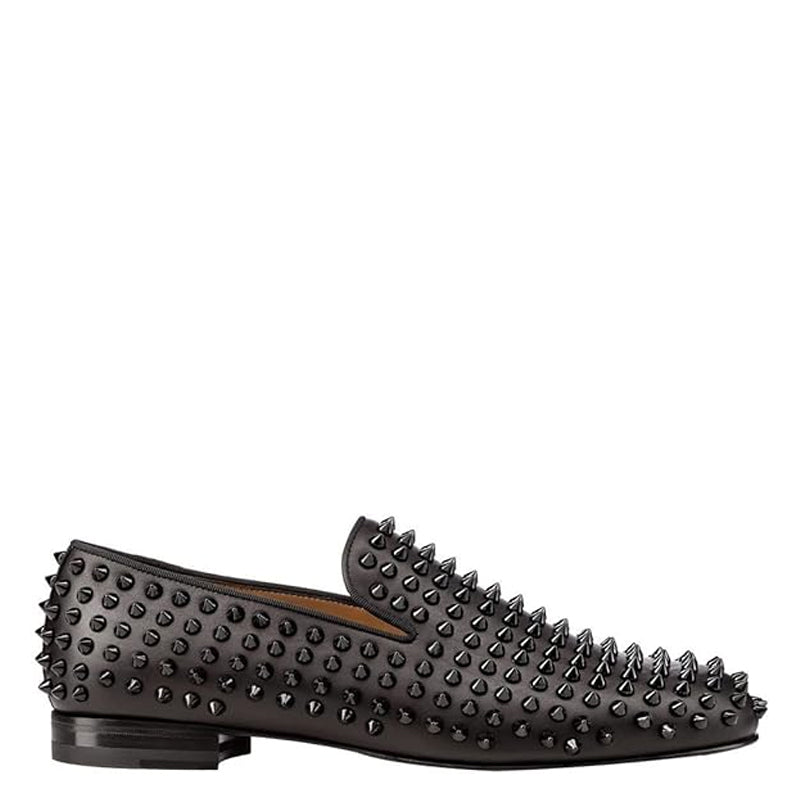 Men Suede Studded Slip On Loafers