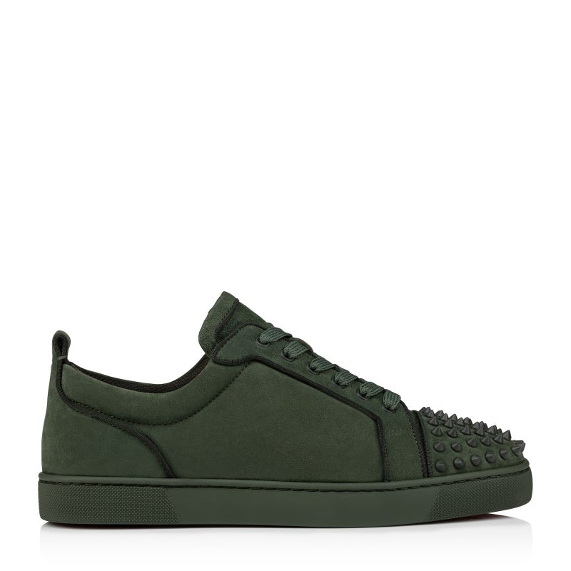 Men Suede Lace-Up Green Sneakers