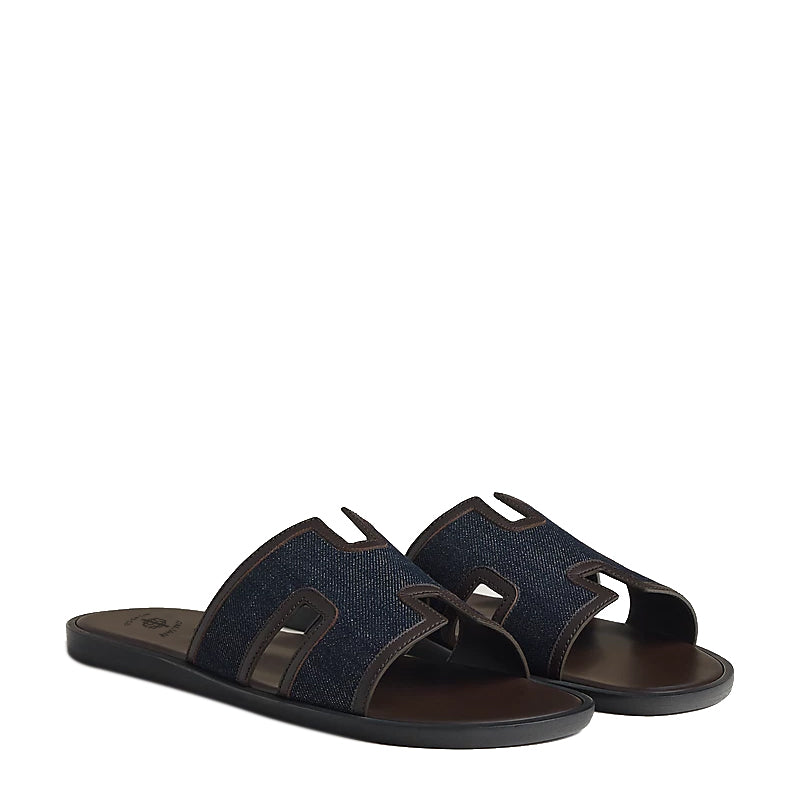 Haven Textured H Style Dual Slip-On in Canvas Blue and Brown