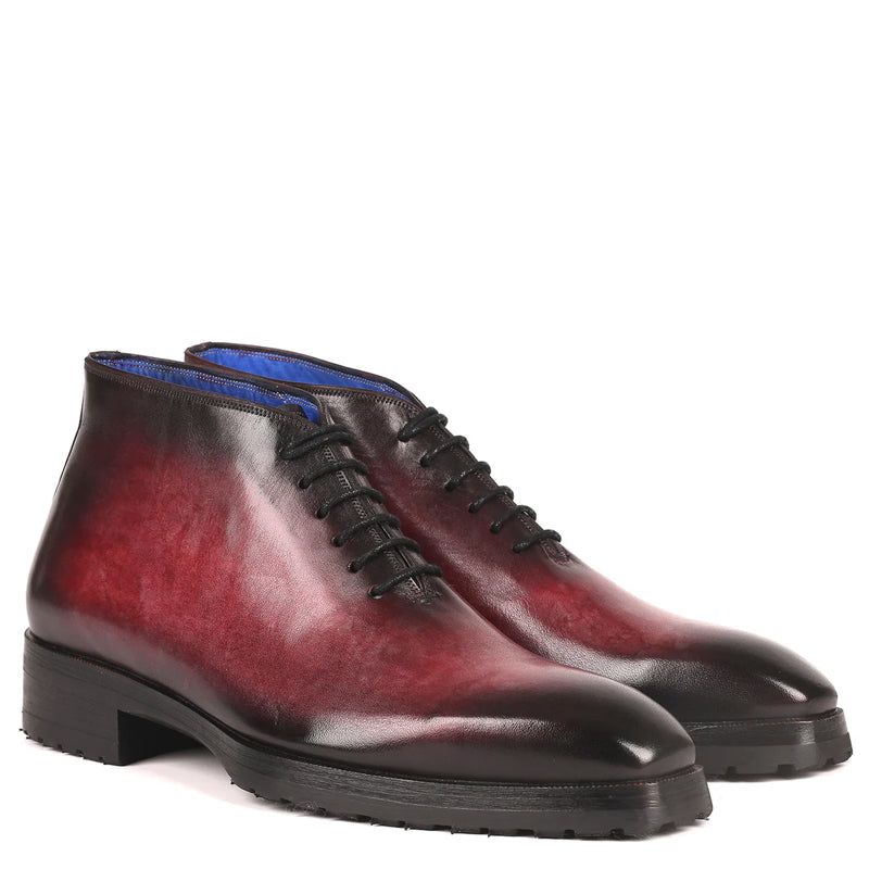 Classic Handmade Stylish Leather Ankle Boot Burgundy
