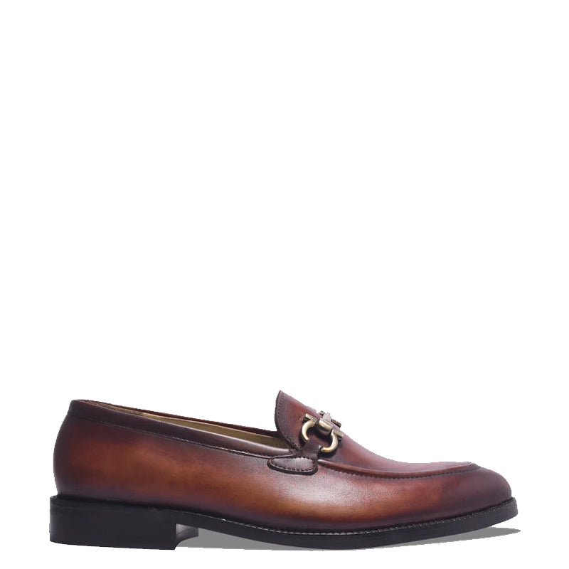 Classic Handmade Horse-Bit Buckled Leather Loafers