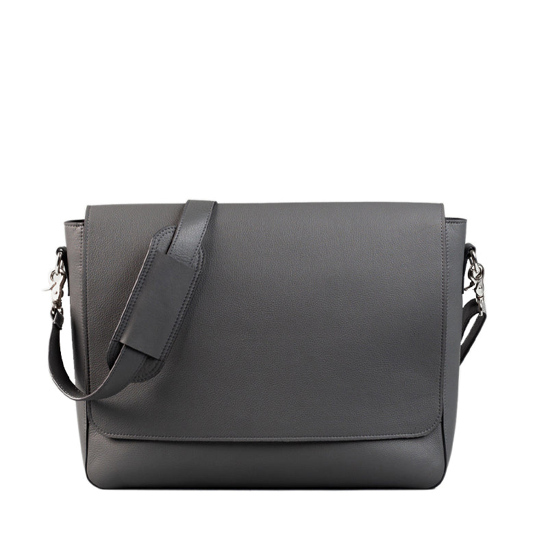 Carismatico Leather Messenger Grey Bag For Men