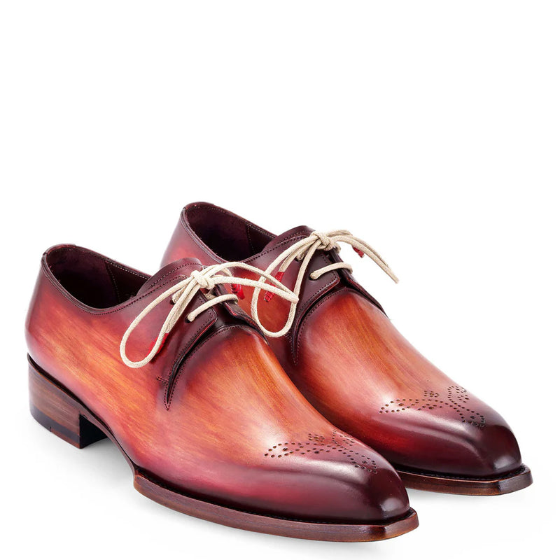 Leather Handmade Wingtip Derby Brown Shoe