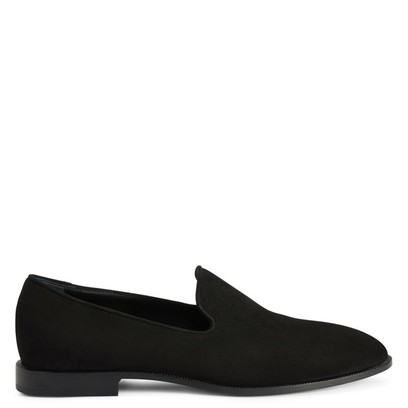 Men Classic Suede Pure Leather Black Loafer
