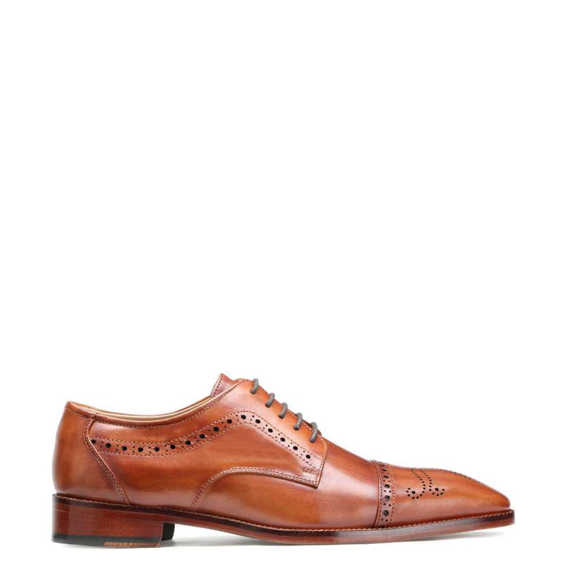 Classic Design Polished Leather Tan Derby Shoe