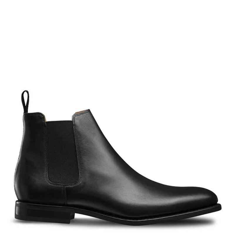 Luxury Polished Leather Handmade Chelsea Boot Black