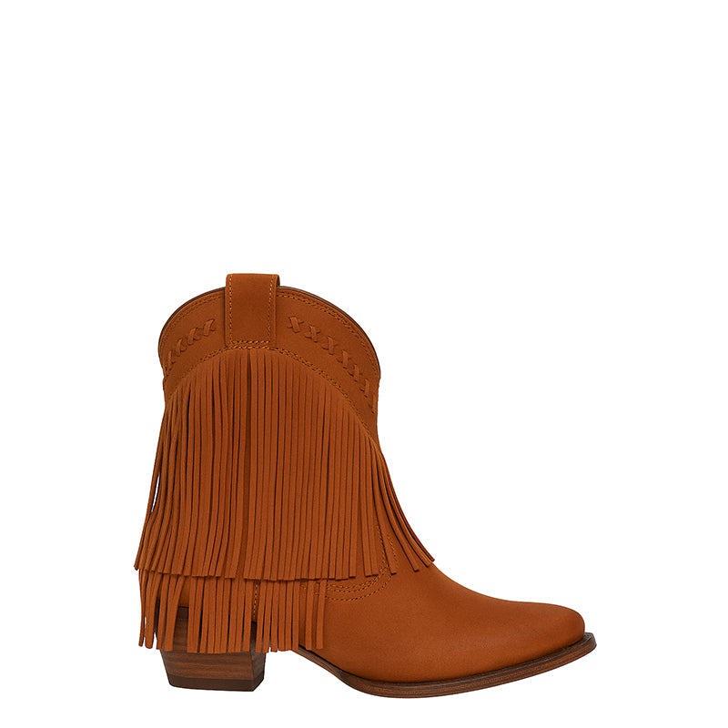 Fringe Dust Western Midrise Rich Brown Cowboy Boot