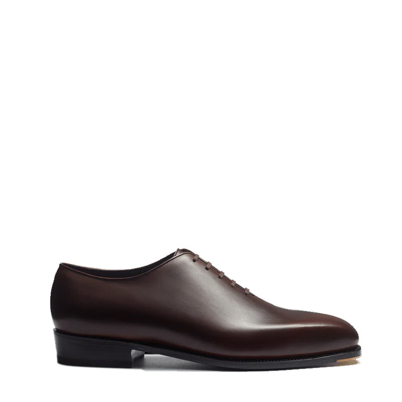 Plain Polished Leather Wholecut Oxford Shoes