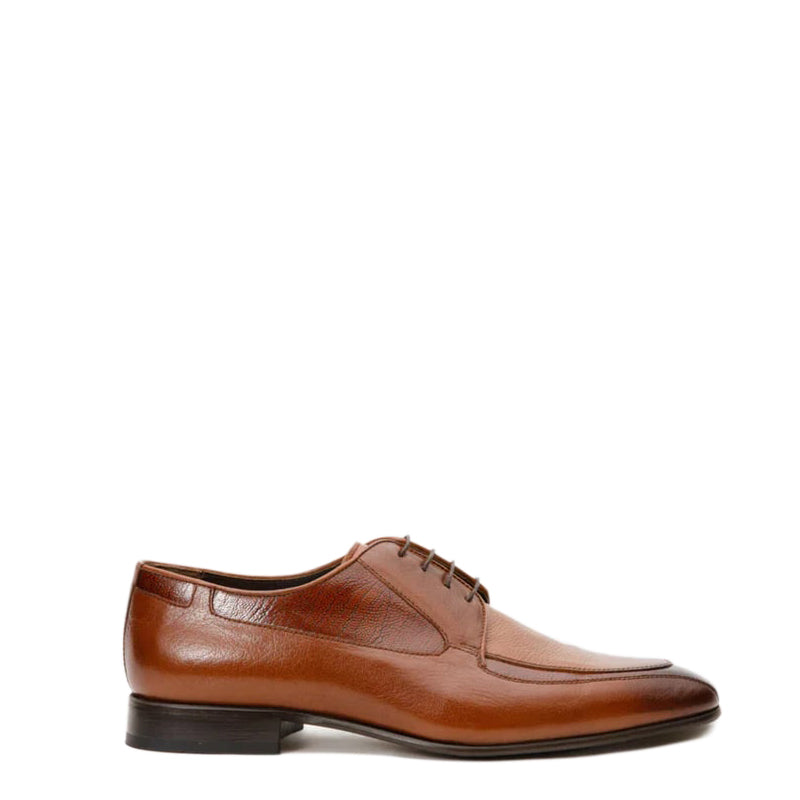 Black Leather Derby Men Shoe