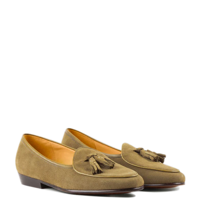 Classic Design Suede Leather Tassel Yellow Loafer