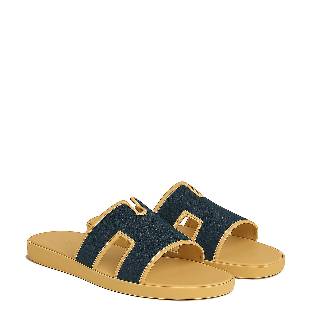 Haven Textured H Style Dual Slip-On in Canvas Blue and Brown