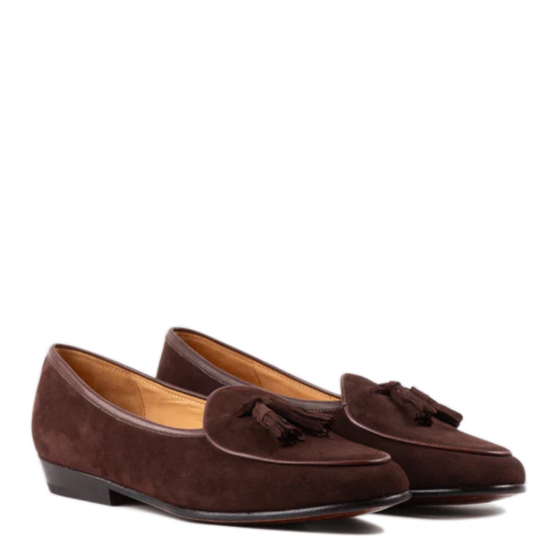 Classic Suede Leather Tassel Brown Loafer