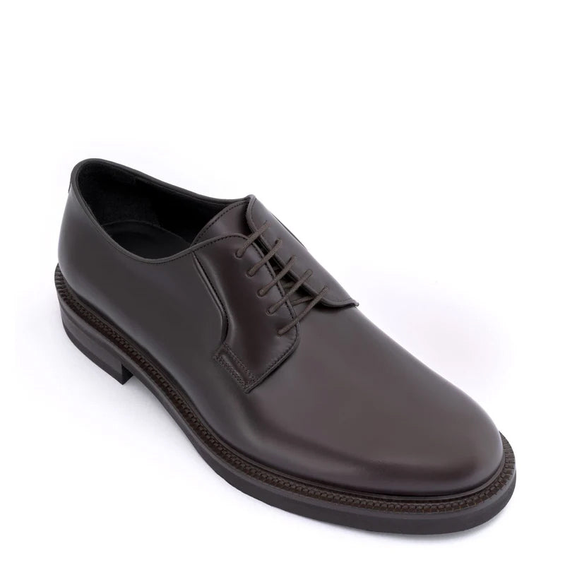 Premium Lace-Up Leather Derby Brown Shoe