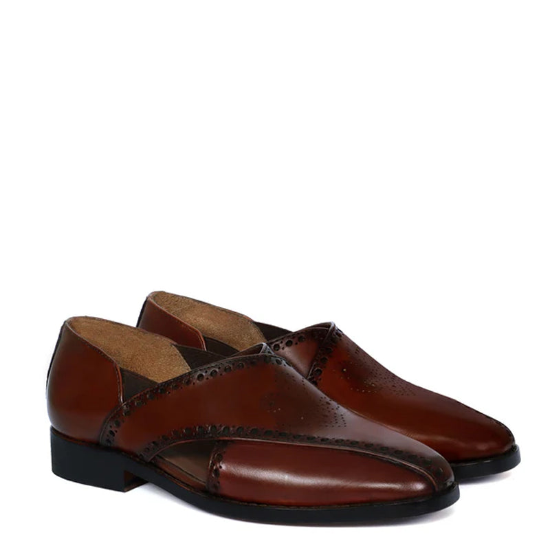 Classic Leather Handcrafted Peshawari Brown Sandal