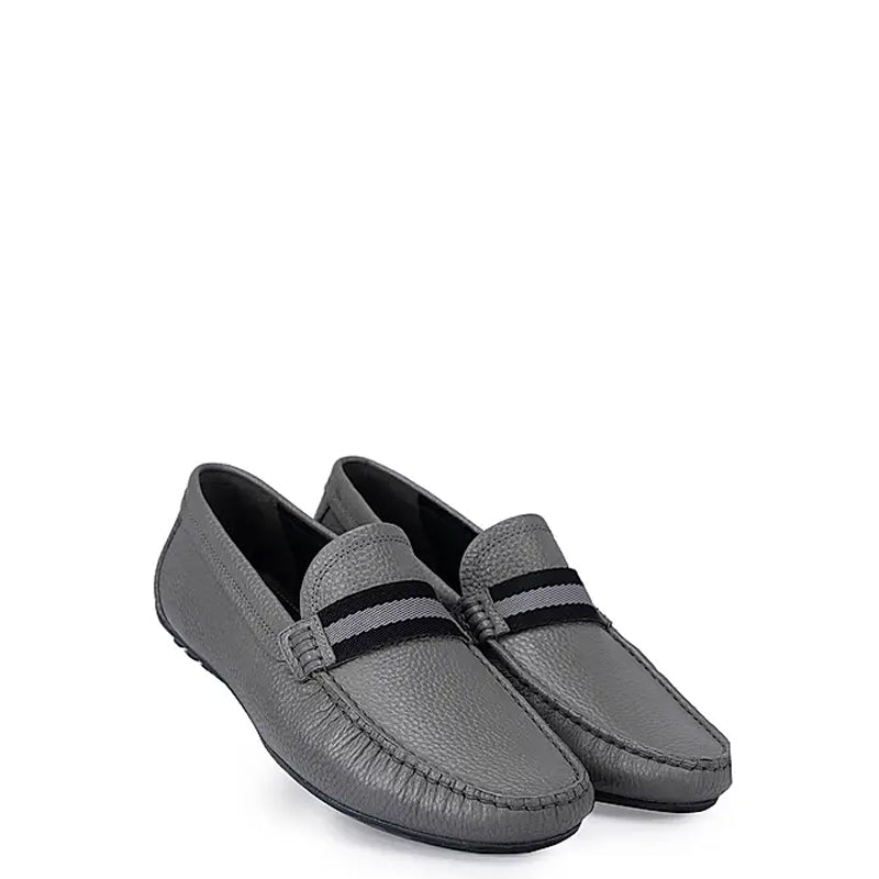 Premium Handmade Leather Moccasins Formal Grey Loafer