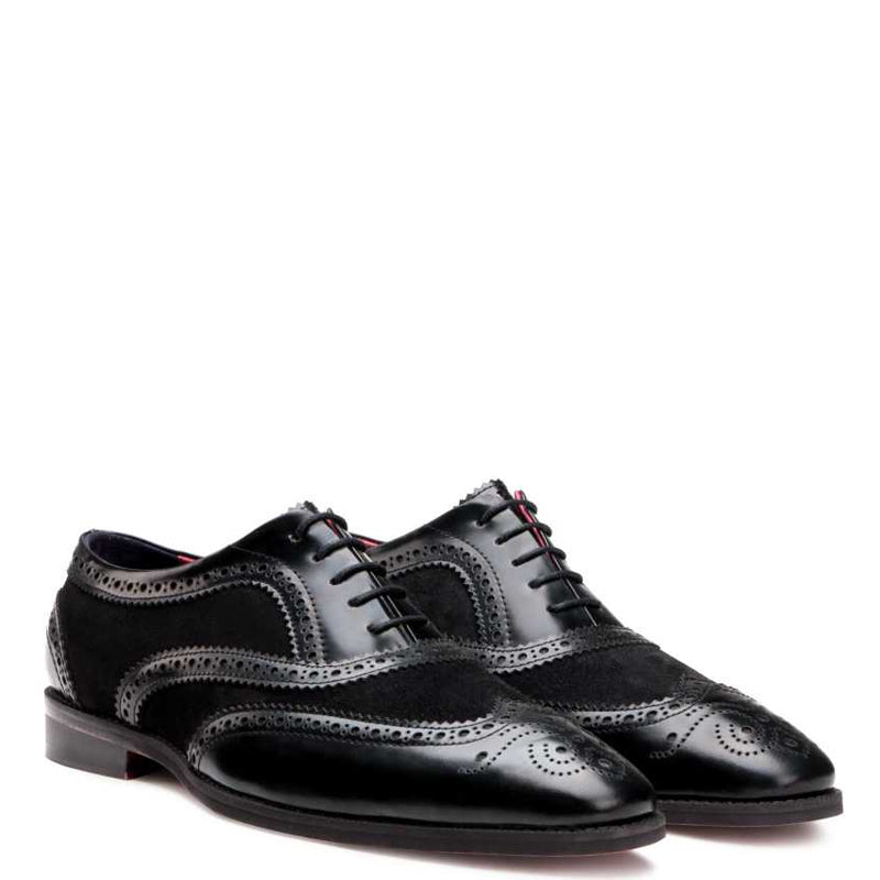 Wingtip Leather Oxford Black Shoe For Men