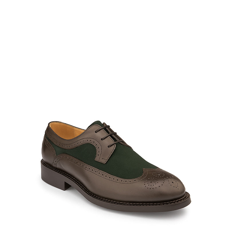 Men's Wingtip Duo-Texture Lace-up Brogues
