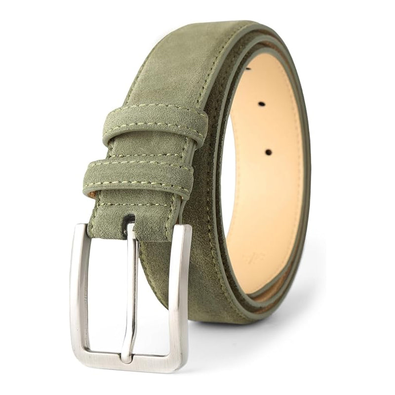 Classic Suede Leather Olive Green Belt