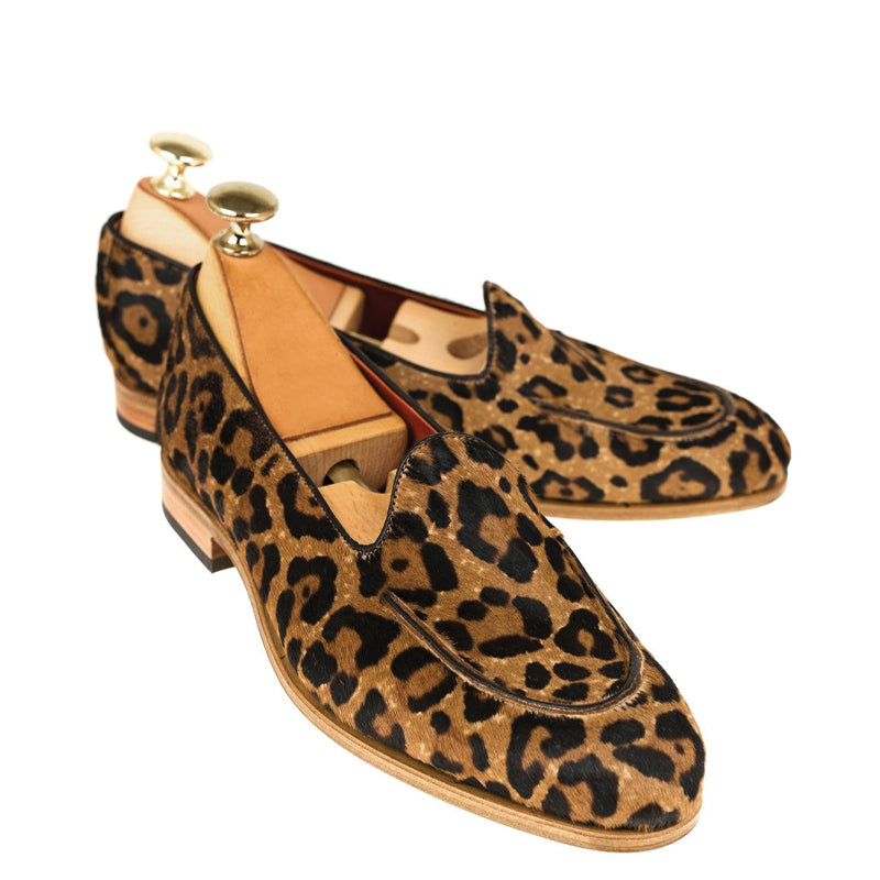 Leopard Print Solid Leather Leopard Print Loafer