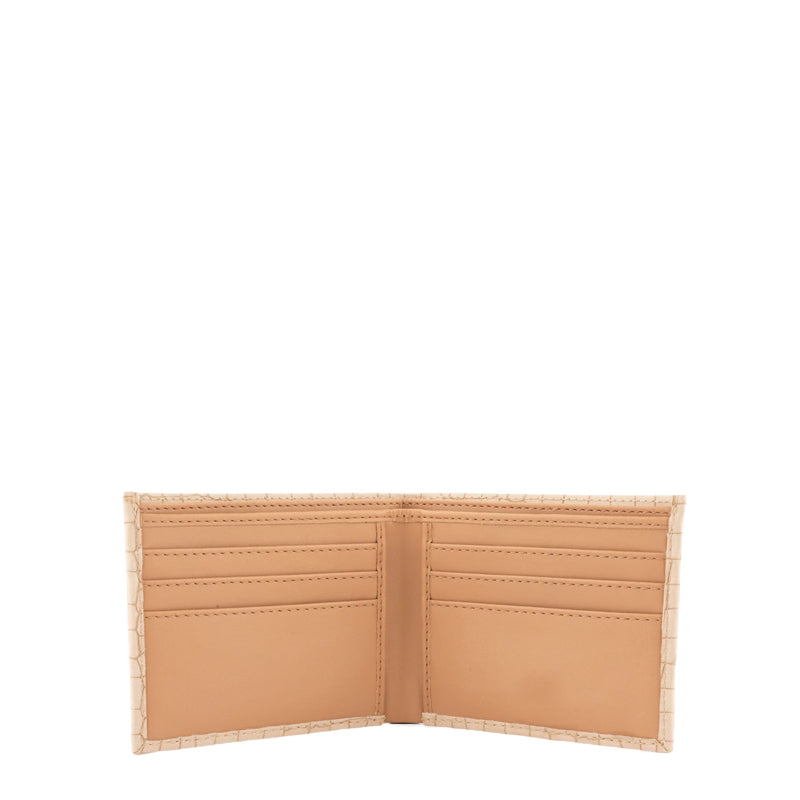 Croc Leather Bifold Yellow Wallet