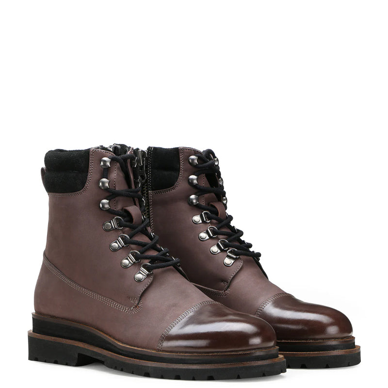 Luxury Premium Solid Leather High Ankle Boot Brown