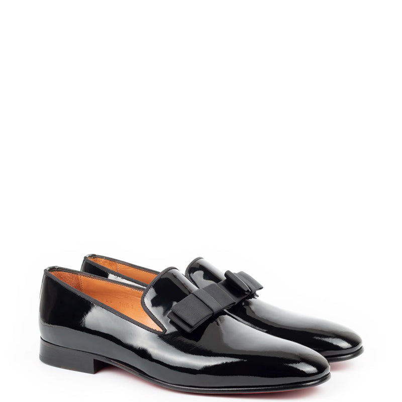 Patent Penny Solid Leather Black Loafer