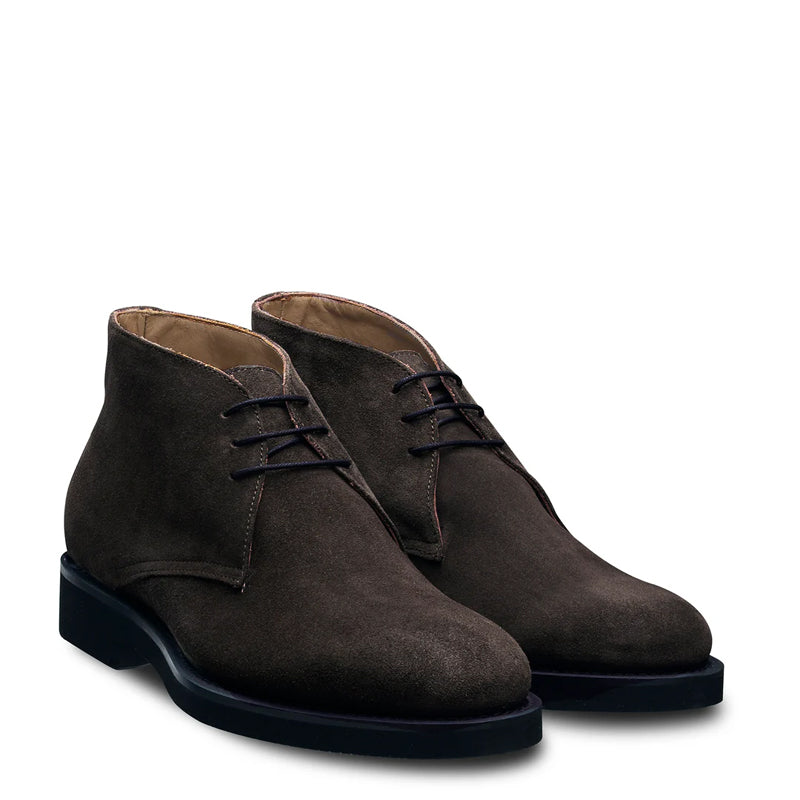 Pure Leather Suede Desert Chukkas Boot Dark Brown