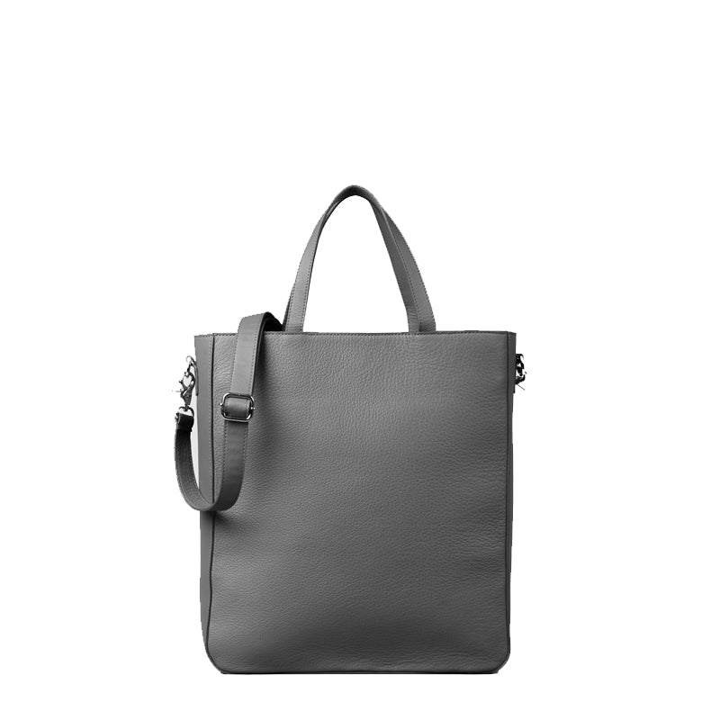 The Poet Leather Tote Grey Bag