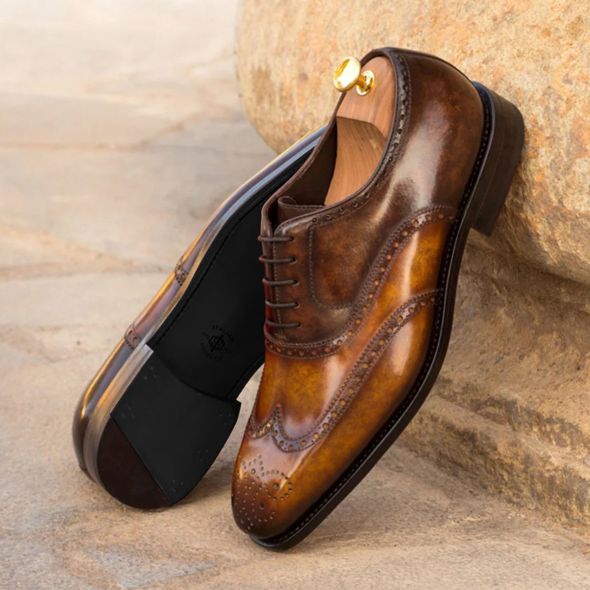 Brown Patina Brogues Shoes