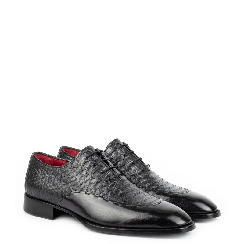 Luxury Handmade Solid Leather Oxford Shoe Black