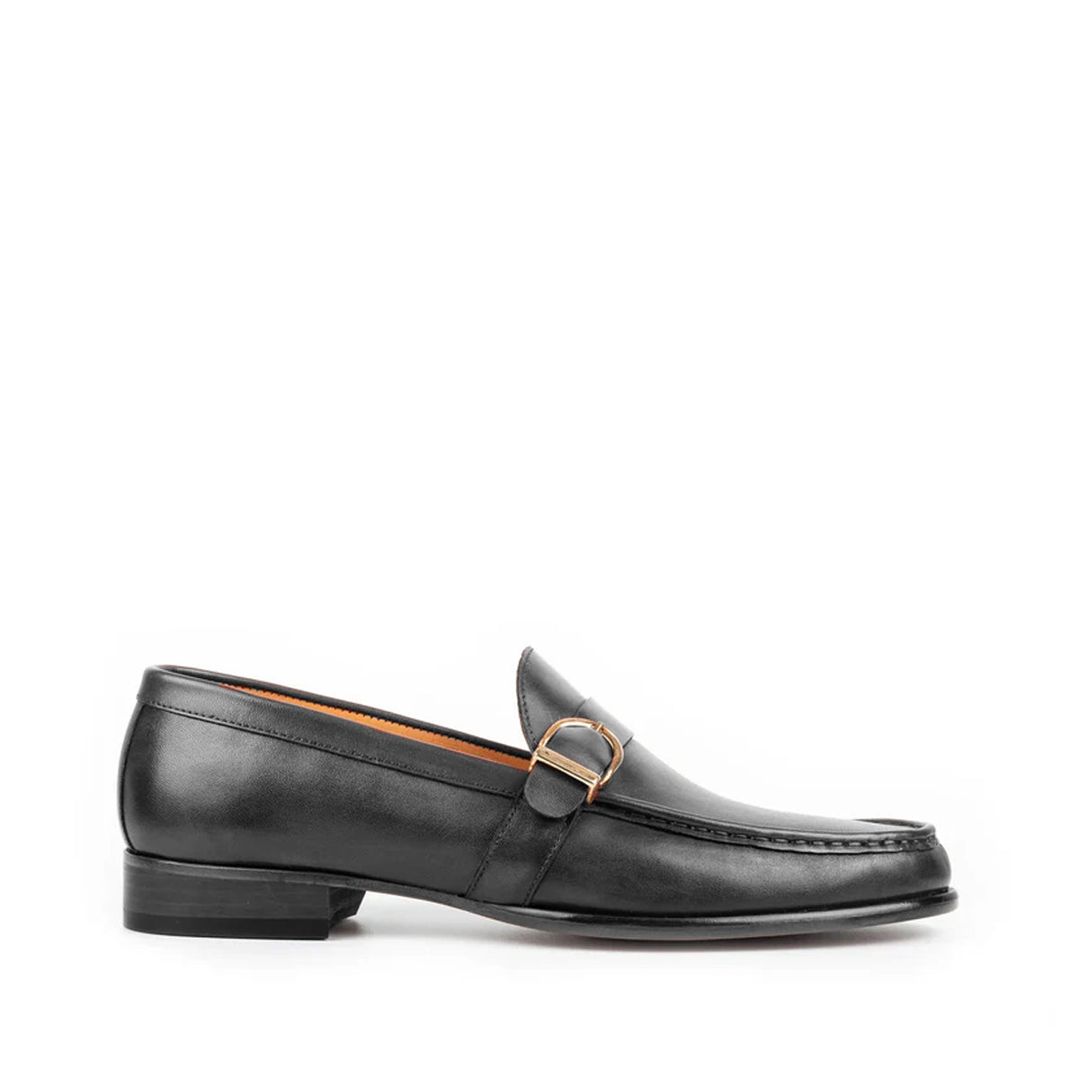 Enzo Black Single Monk Strap Shoe