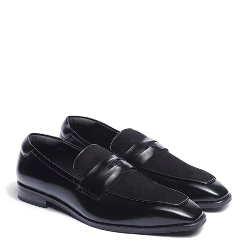 Black Penny Slip-On Leather Formal Loafer