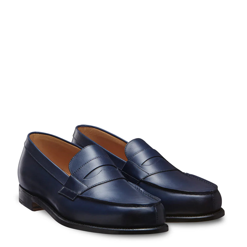 Classic Leather Blue Penny Loafer For Men