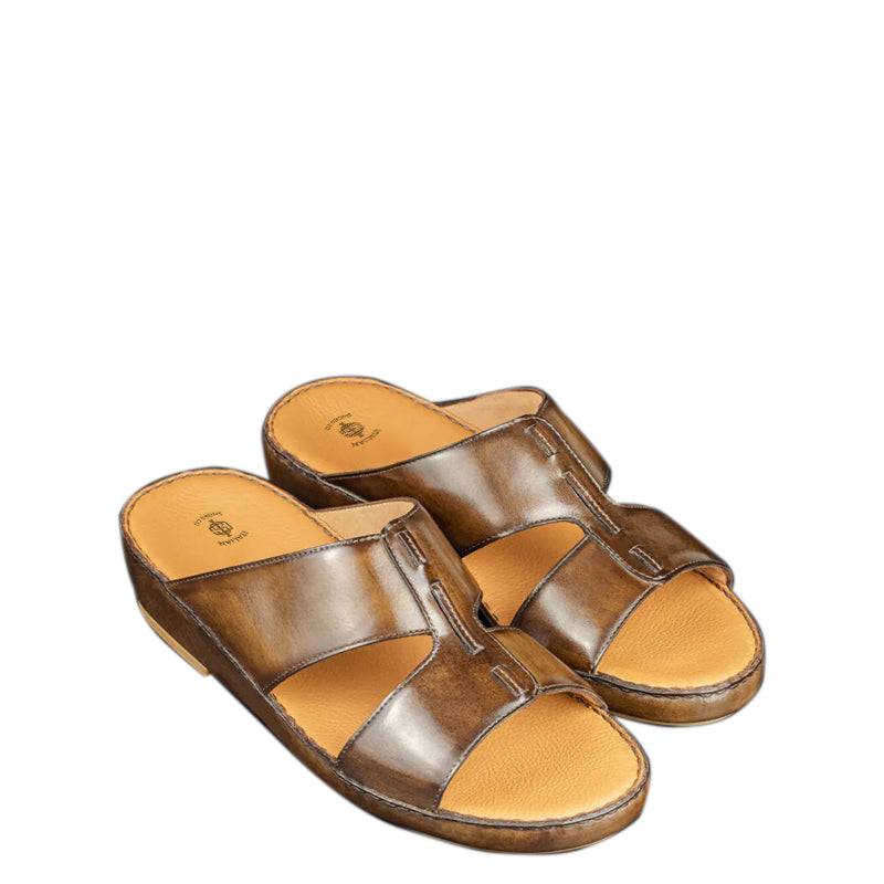 Luxury Solid Leather Arabic Tan Sandal