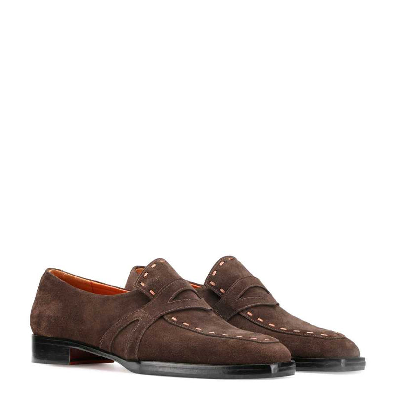 Classic Design Penny Suede Leather Brown Loafer