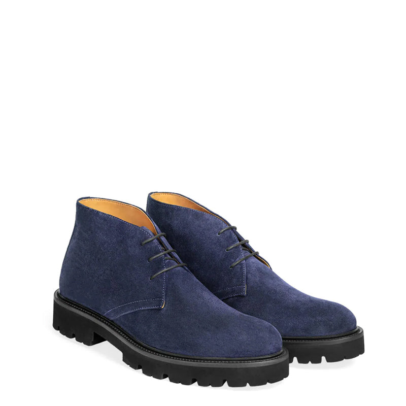 Luxury Suede Desert Leather Chukkas Boot Blue