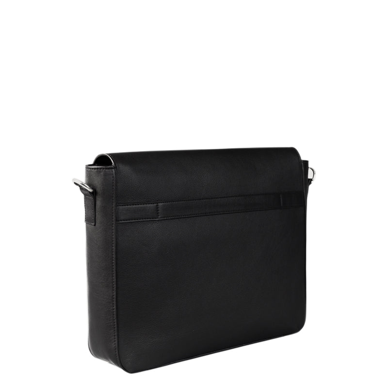 Carismatico Leather Messenger Black Bag For Men
