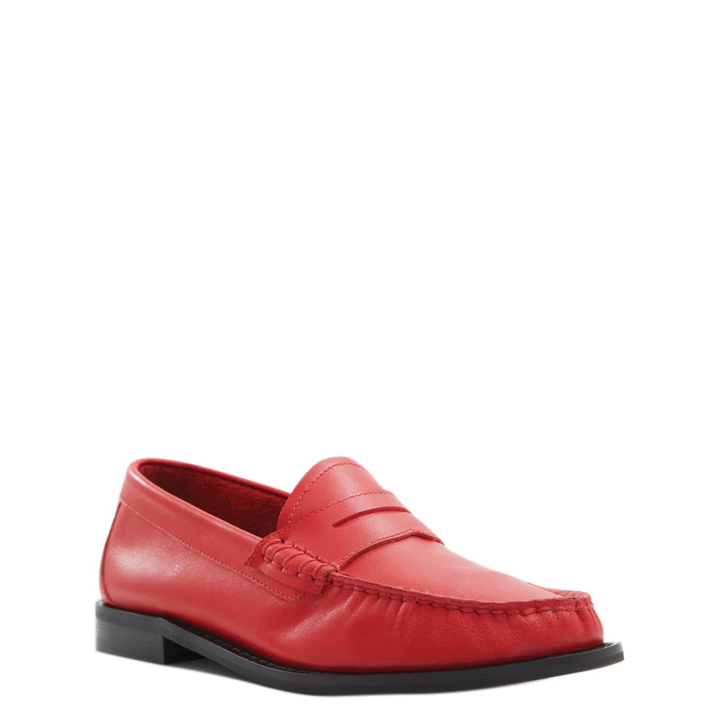 Classic Penny Leather Red Loafer For Men