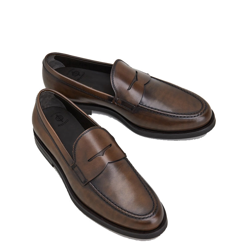 Classic Penny Solid Leather Loafer Brown