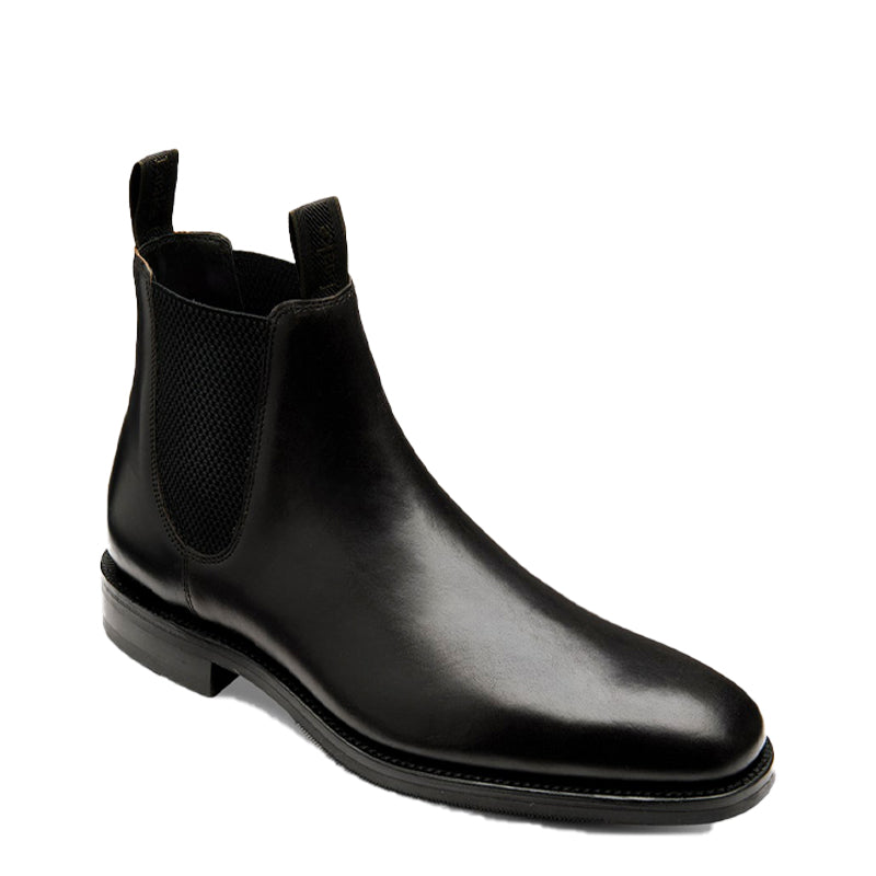 Luxury Mid-Top Pure Solid Leather Black Chelsea Boot